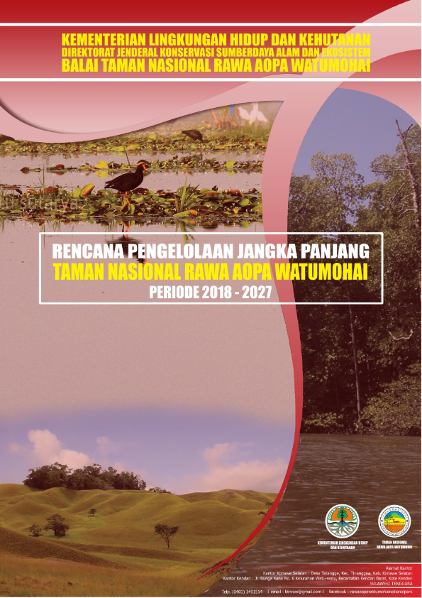 Rencana Pengelolaan Jangka Panjang Taman Nasional Rawa Aopa Watumohai Periode 2018-2027